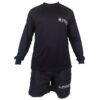 Buso negro Armada y Pantaloneta franja blanca